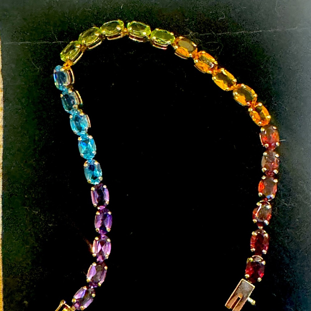 FLASH SALE!! Vintage 14 KT Gold Rainbow Gemstone Bracelet